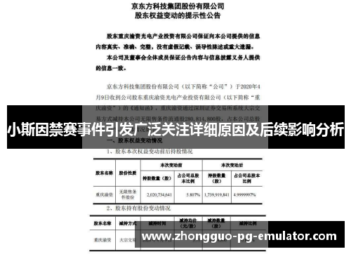 小斯因禁赛事件引发广泛关注详细原因及后续影响分析