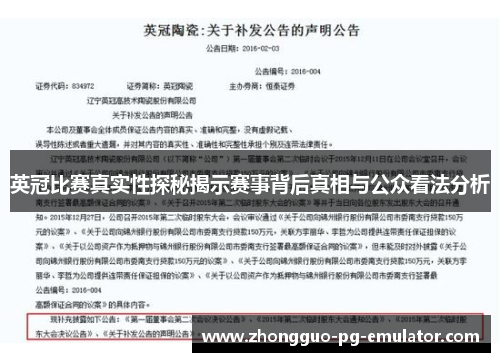 英冠比赛真实性探秘揭示赛事背后真相与公众看法分析